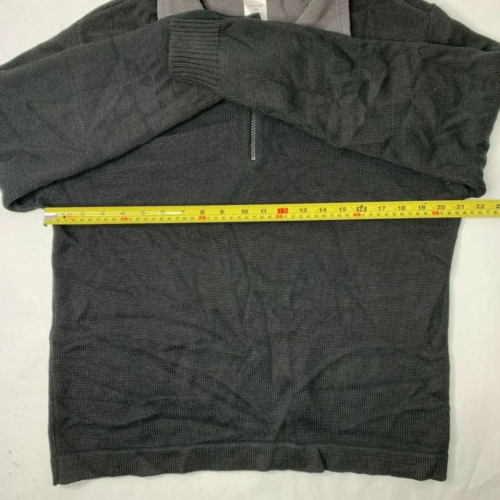 The North Face Apex Mens Medium 1/4 Zip‎ Sweater Jacket Black Long Sleeve
